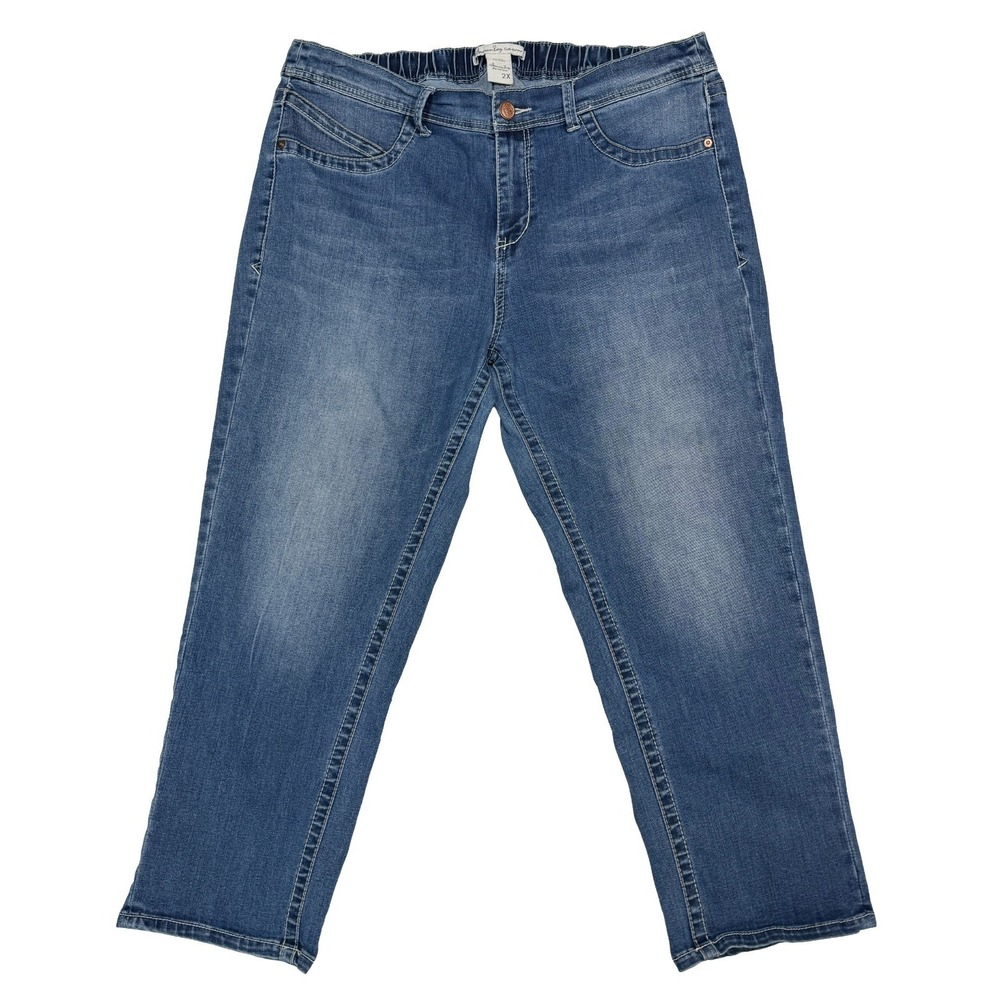 American Rag Cie Capri Jeans Women's 2X Stretch Medium Blue Denim 38"
